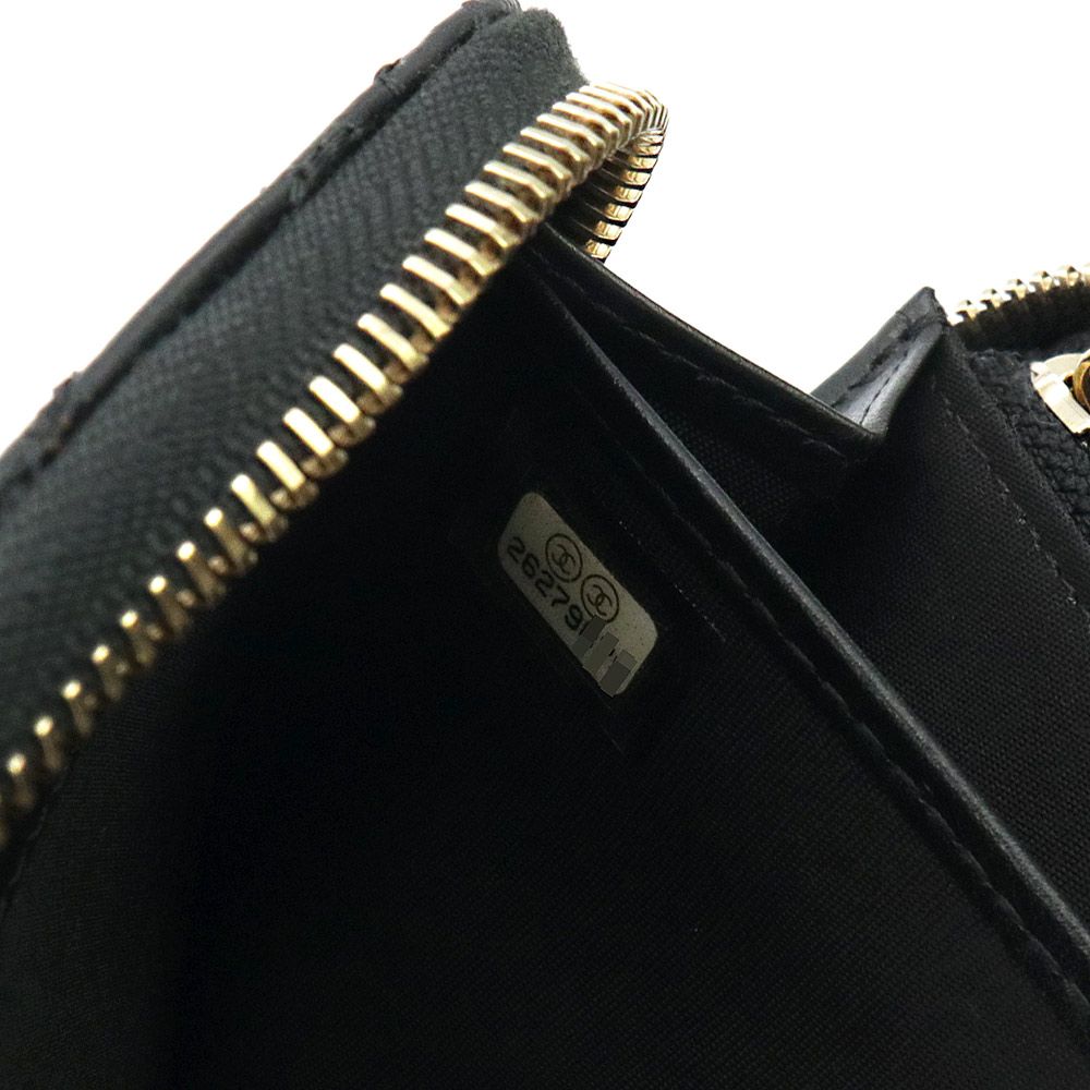 シャネル カメリア CC NO.5 アイコンステッチ ラウンドファスナー 長  