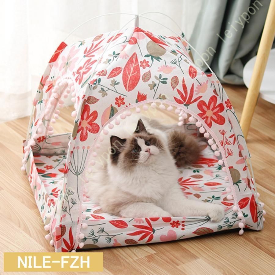 ペットテント 猫 テント ベッド 夏用 ドーム型 ハウス 室内 屋外 猫小屋 防水 防寒 通気性いい 手洗い 折りたたみ ミニ 猫ハウス 夏冬