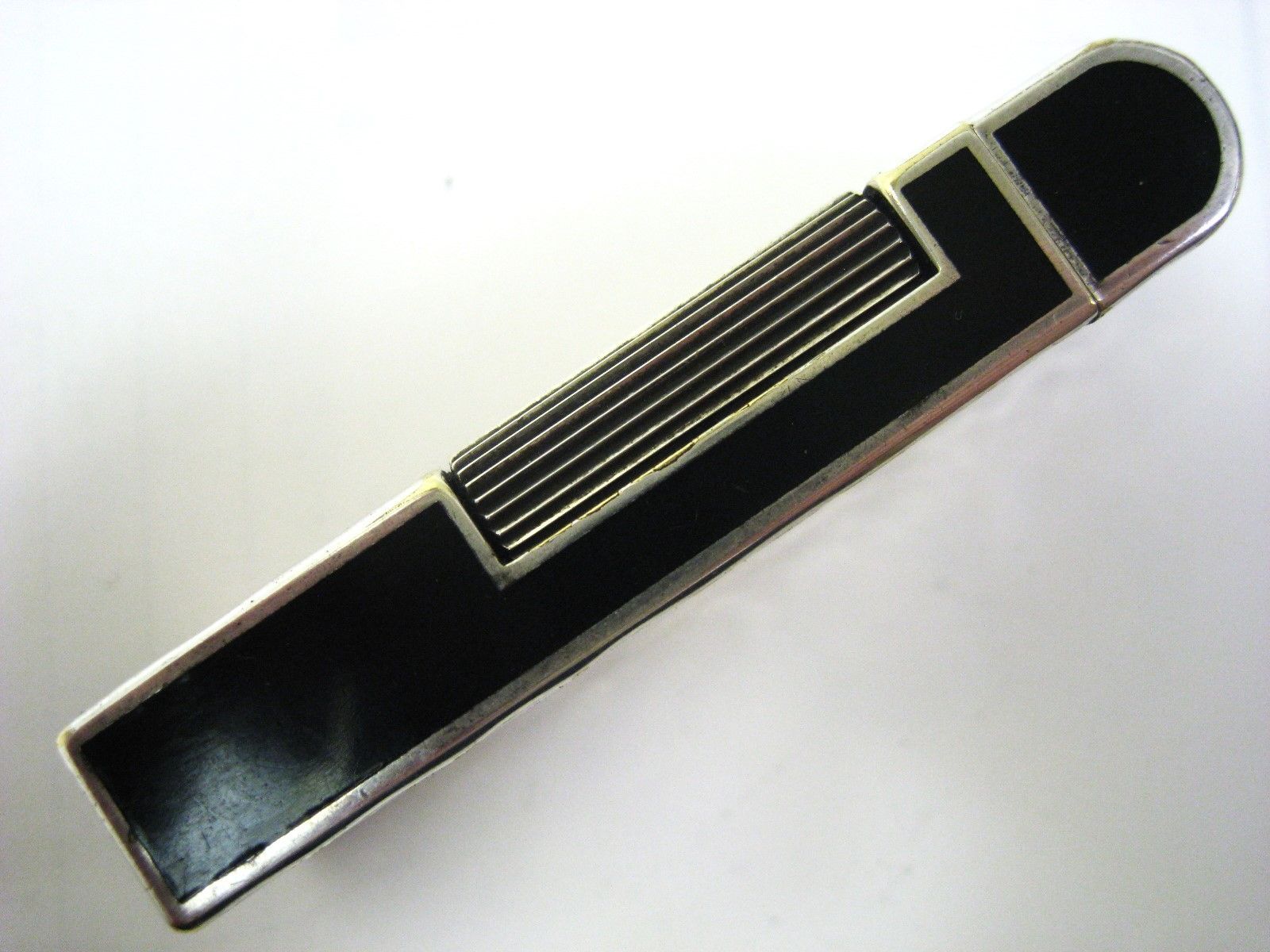 美品 スイス製 ダンヒルDUNHILLライター シルバー+ブラック 赤革ケース  