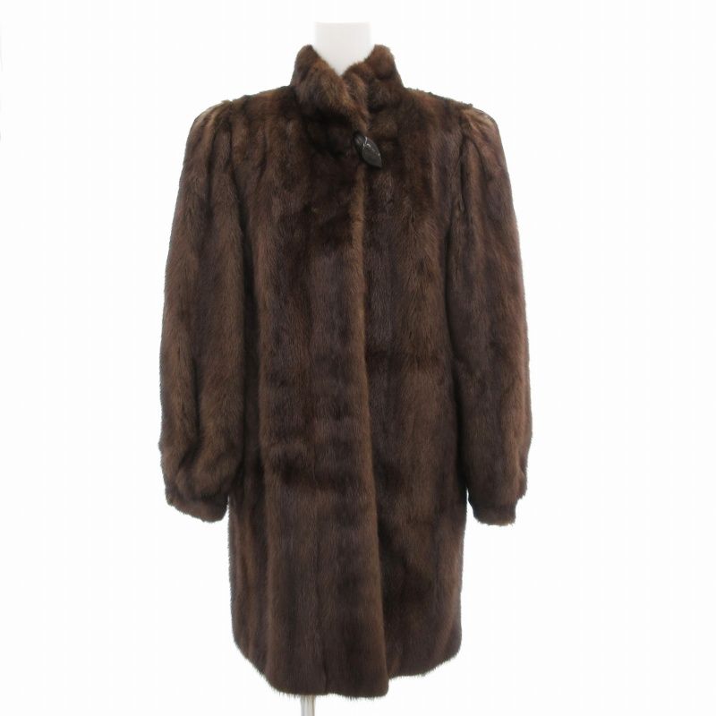 中古】ノーブランド ファーコート アウター 毛皮 ミンク ミドル 肩
