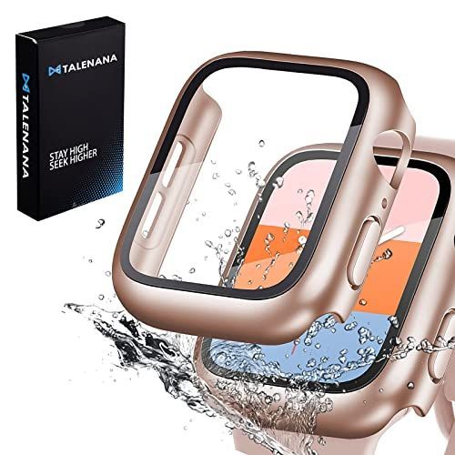 41mm_ローズゴールド防水 TALENANA for Apple Watch防水ケース Series7Series8Series9 41mm45mm アップルウォッチ シリーズ789用保護カバー ガラスフィルム 一体型 PC素材 タッチ感良好 アップルウォッ