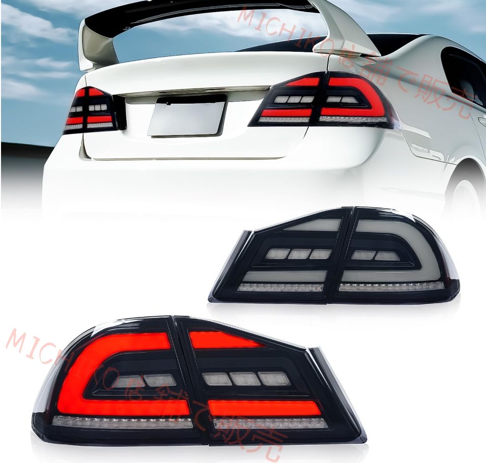 シビック FD1 FD2 タイプ R FD3 用テールランプ 純正交換 ポン付 流れるウインカー オープニング機能 ON OFF 可 全 LED 左右 2 点セット 2006–2011 年対応