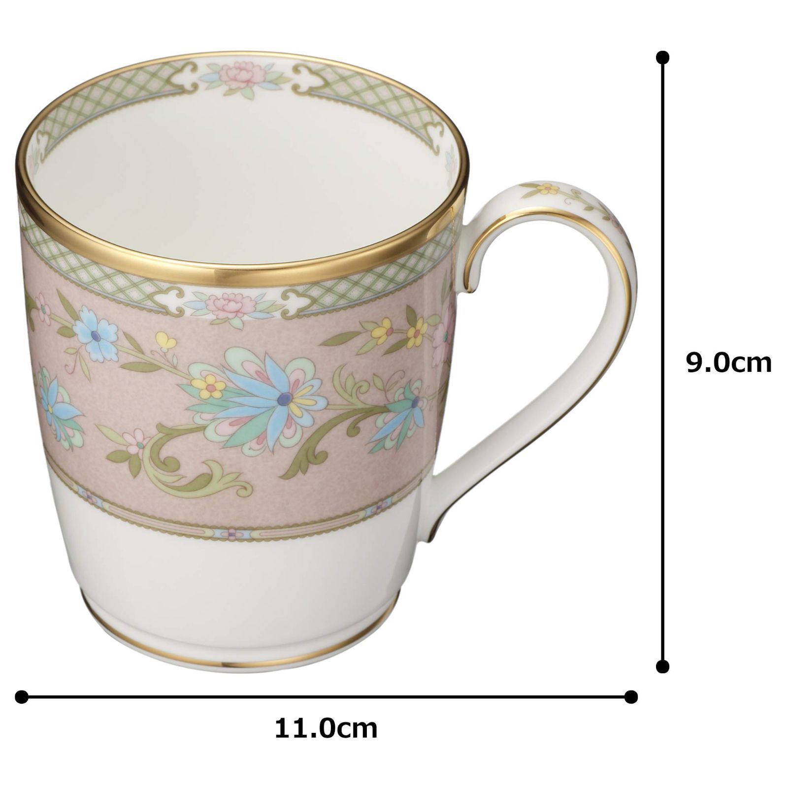 P 59880 9983 57 ボーンチャイナ ピンク グリーン ヨシノ 285 cc ペアセット 色変り マグカップ ノリタケ Noritake