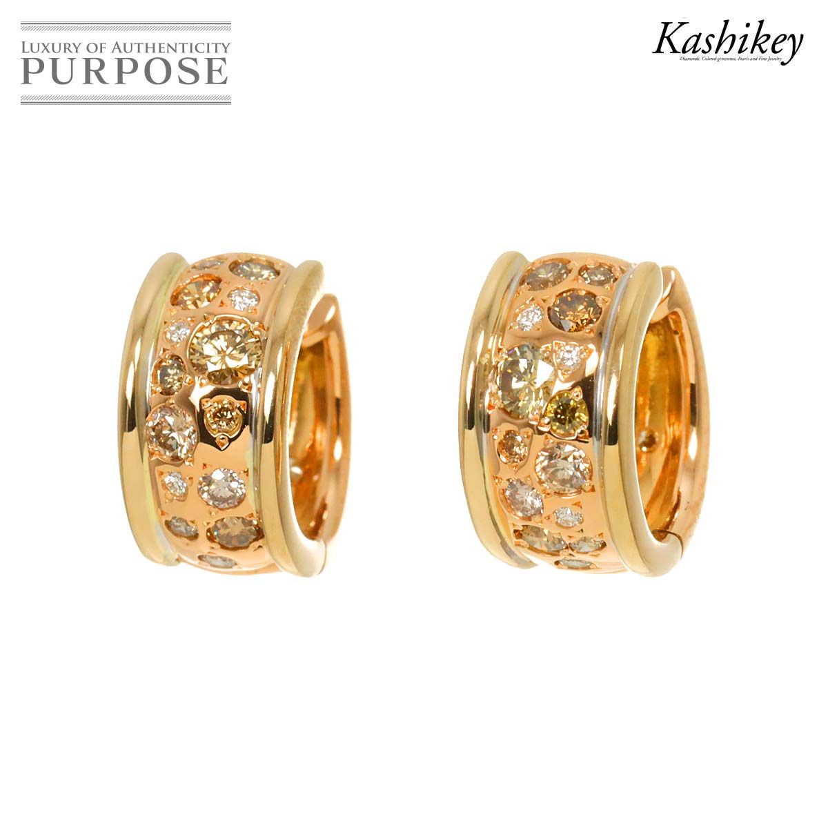 カシケイ KASHIKEY ブラウンダイヤ 0.80ct ピアス K18 BD