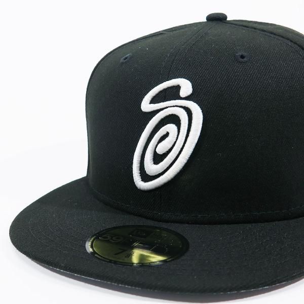 STUSSY ステューシー CURLY S 59FIFTY NEW ERA CAP カーリー S 59フィフティー ニューエラ キャップ ブラック  帽子 - メルカリ