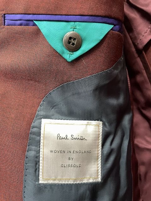 Paul Smith WOVEN IN ENGLAND BY CLISSOLD 2019年 19SS ポールスミス クリソルド セットアップ スーツ  エンジ ボルドー ワインレッド 赤系 PF-ST-39677 日本製 - メルカリ