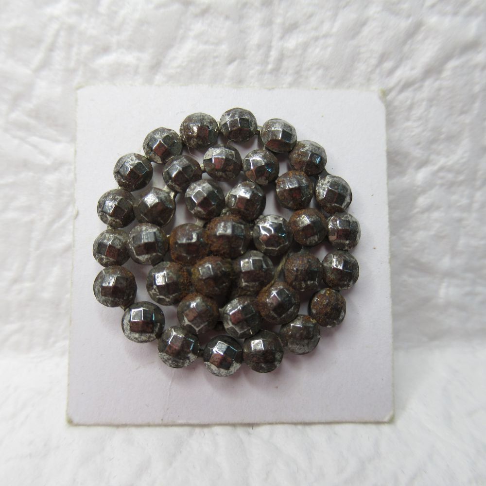 アンティーク ボタン ヴィクトリアン カットスティール 24mm ヴィクトリア時代 1800年代頃 [20A2053]