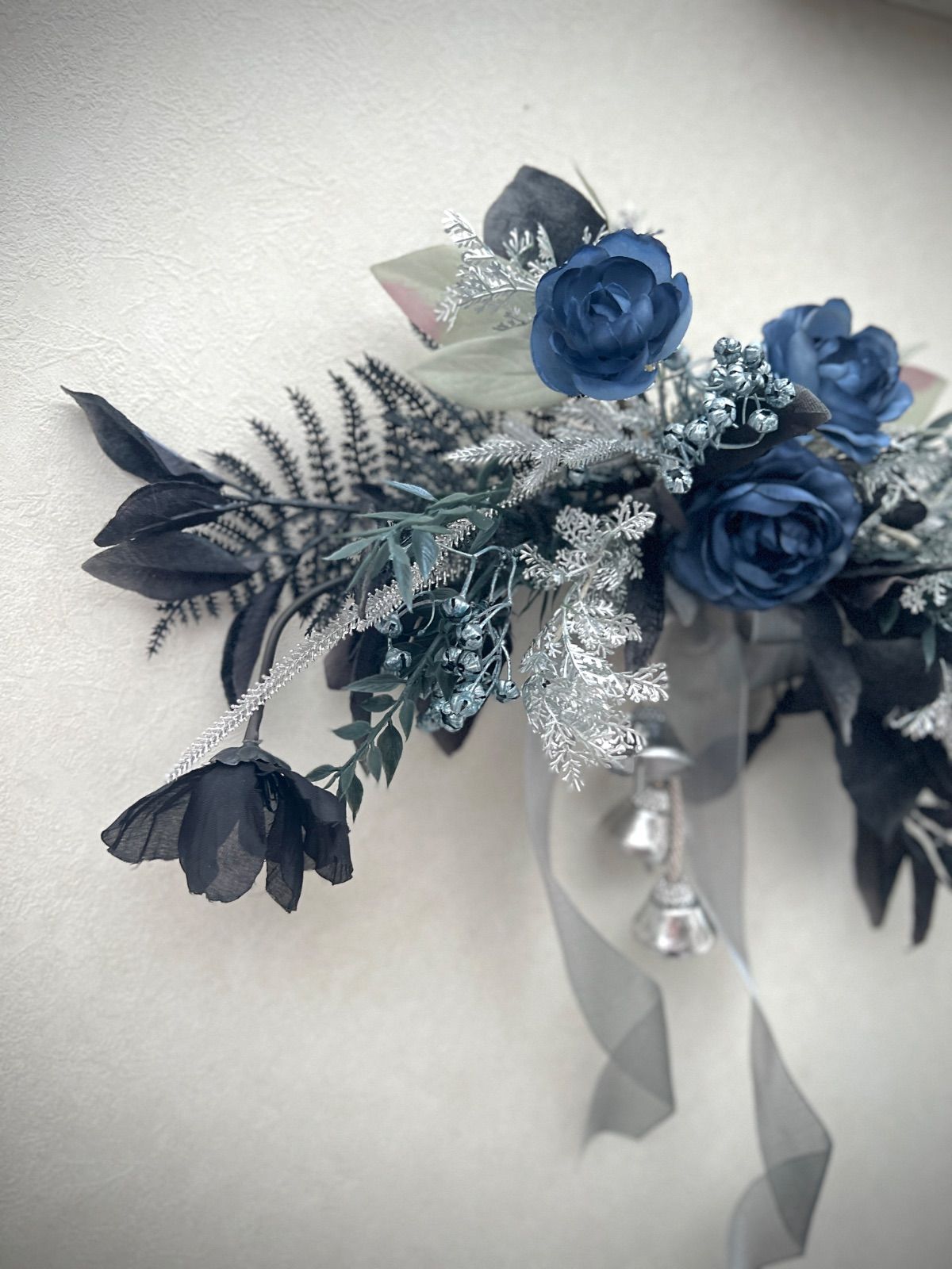 クリスマスアレンジ|シルバークリスマス|横型スワッグクリスマススワッグ クリスマス飾り|