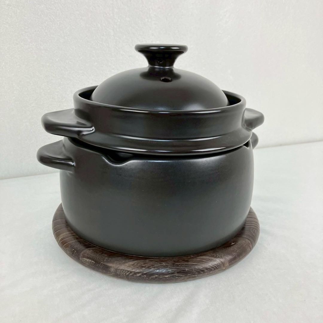 クリヤマ 黒樂 かまどご飯釜（大） 1〜4号 蓄熱炊き 土鍋圧釜 WA-100 クリヤマ 黒樂 かまどご飯釜（大）1〜4号 蓄熱炊き 土鍋圧釜 WA