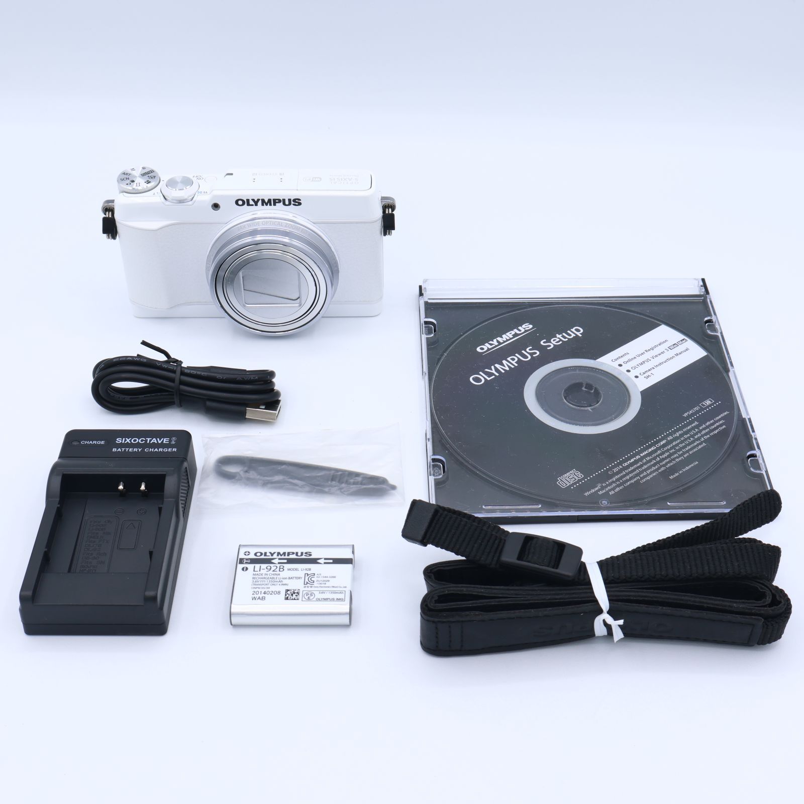 OLYMPUS オリンパス デジタルカメラ STYLUS SH-1 ホワイト 光学式5軸手ぶれ補正 光学24倍-超解像48倍ズーム SH-1 WHT 251003_JQG201902