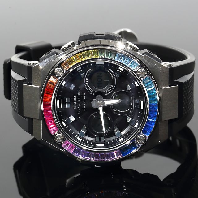 G-SHOCK GST w300 G-Steel レインボー バケットCZダイヤ