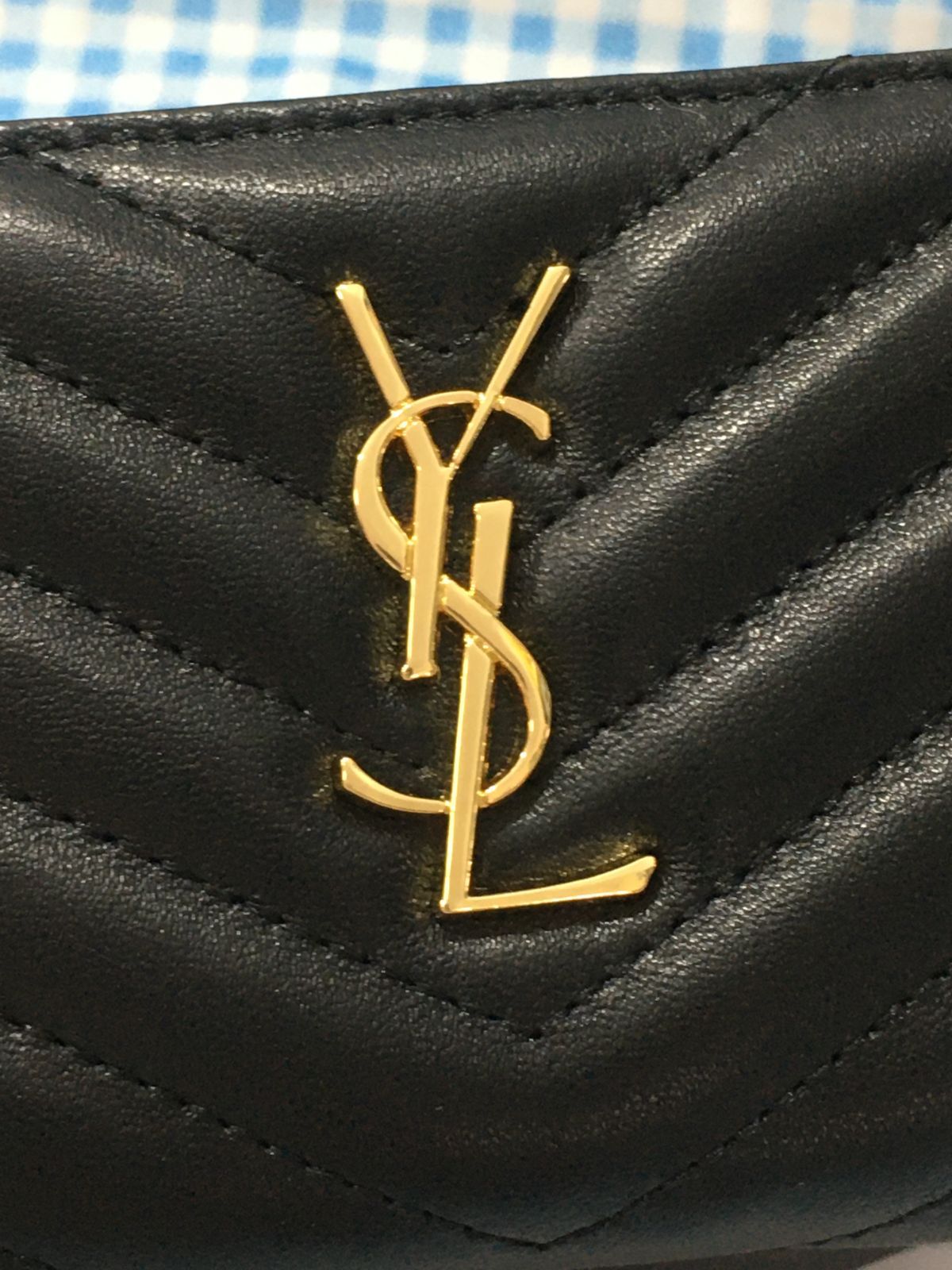 YSL イヴサンローラン 二つ折り財布 カサンドラ キャビアスキン ブラック