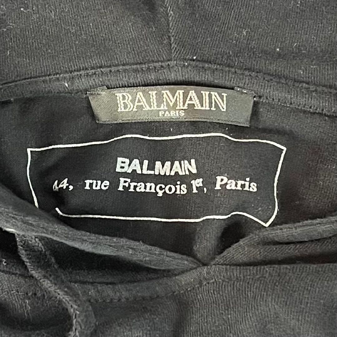 希少デザイン BALMAIN パーカー プルオーバー 薄手 ブラック - メルカリ