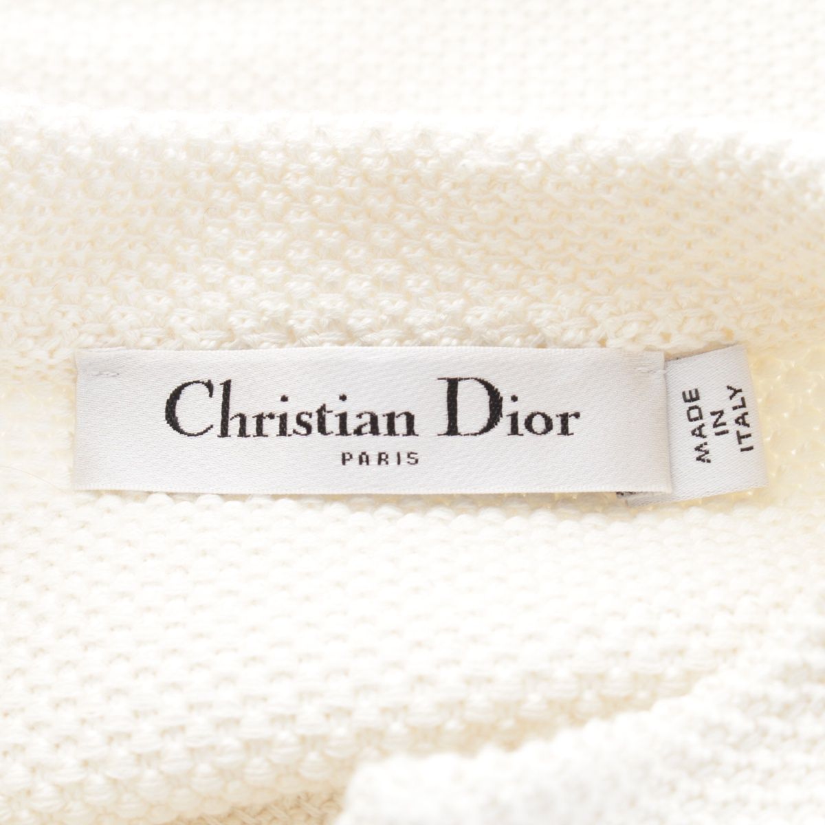 ディオール 24年 コットンシルク ニット ジャケット ロゴ 半袖 碇  