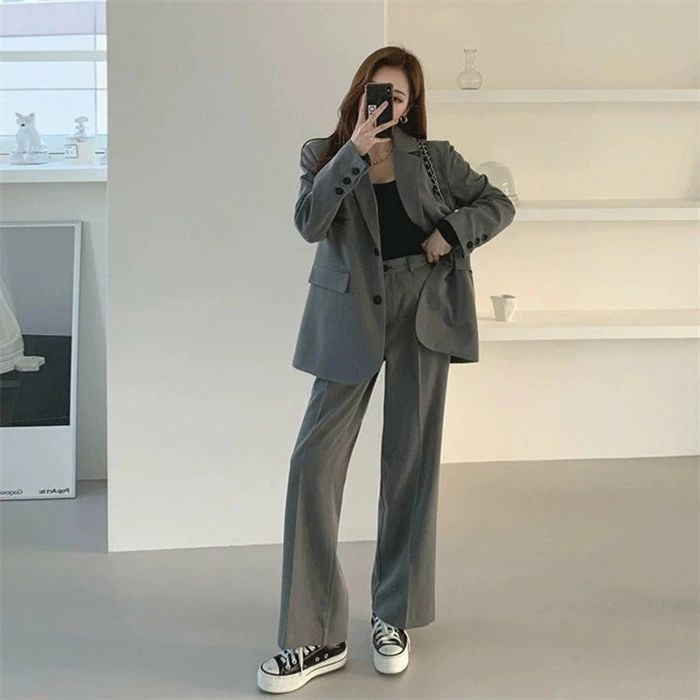 BLACKLABEL 洗えるパンツスーツ♡上下セット すぼまり