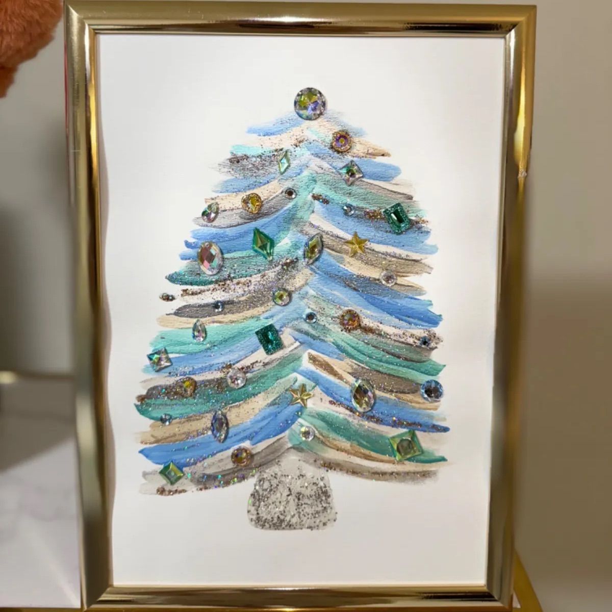 クリスマスアレンジ/シルバー系アレンジ/クリスマススワッグ/横型