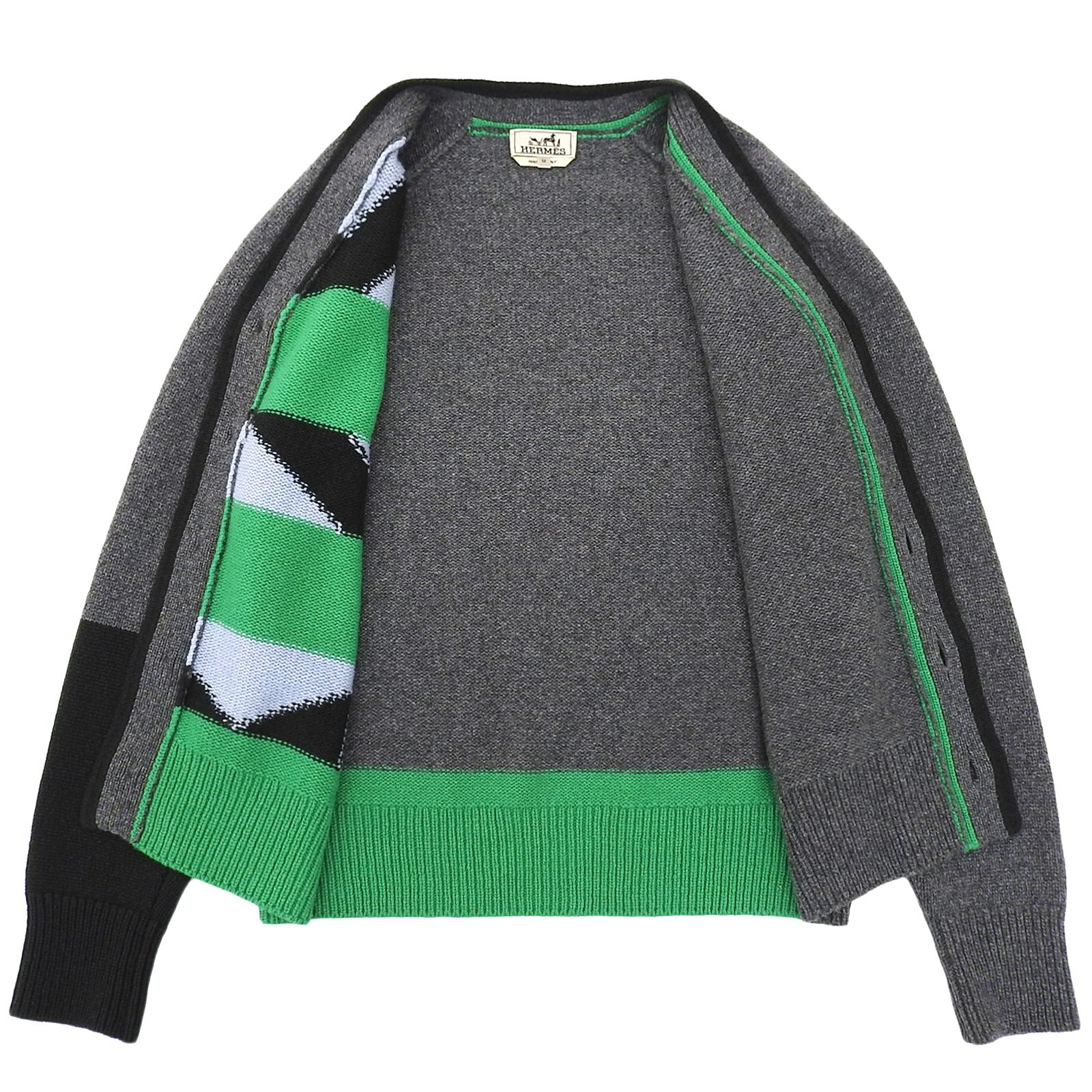 極美品△HERMES エルメス 22AW RAYURES TANGRAM カシミヤ