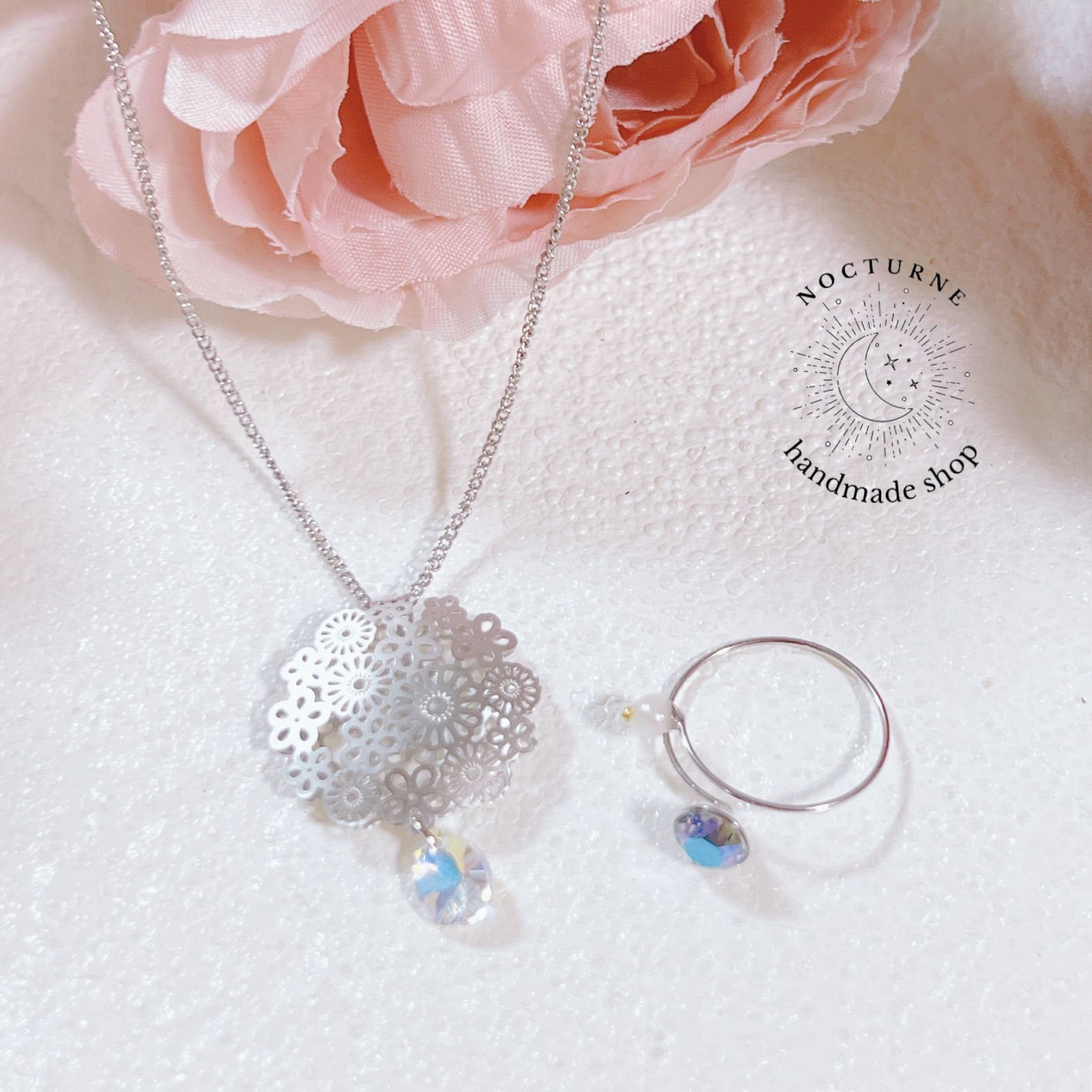 レア商品になります【超レア商品】SWAROVSKI◇ネックレスとリング（日本サイズ13号）セット