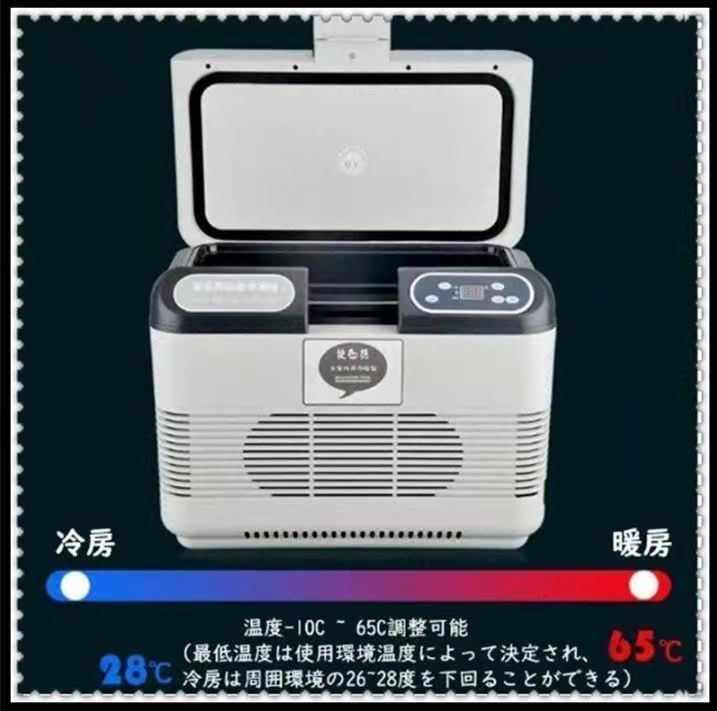 車載冷蔵庫 15L ポータブル冷蔵庫 -10℃～+65℃調整 持ち運べる小型 