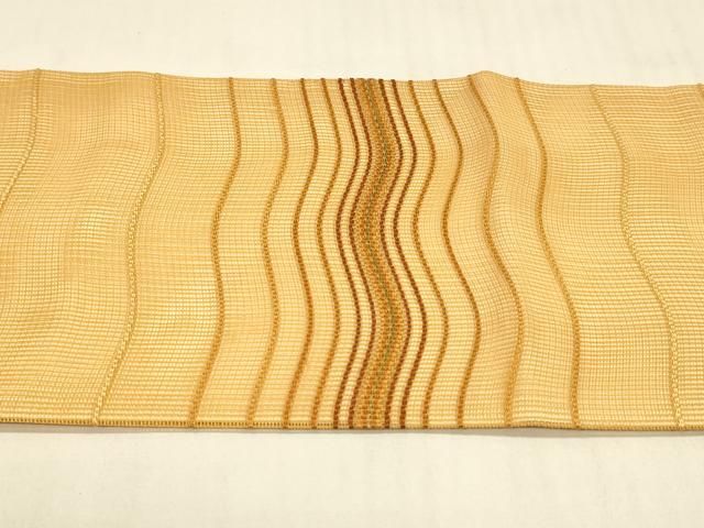 平和屋着物○綴れ 八寸名古屋帯 舞花文 白鼠色 正絹 逸品 DAAW6805ob