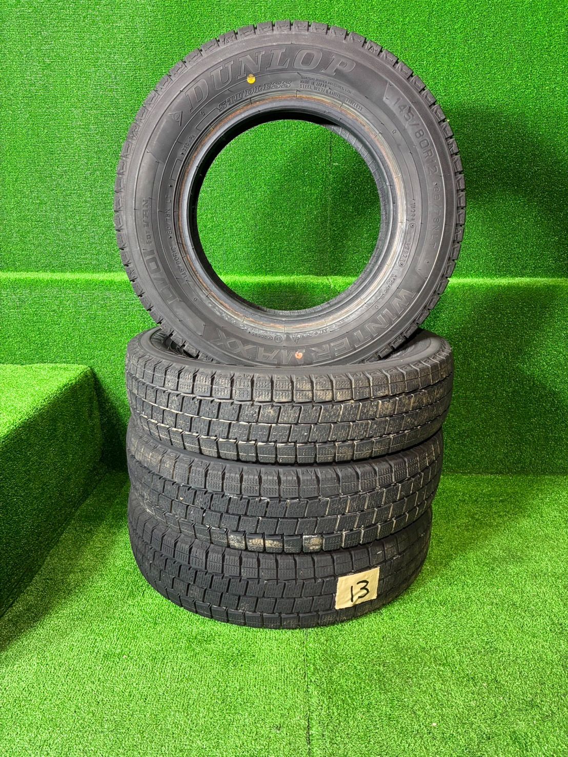 2024年製145/80R12 DUNLOP WM LV01 4本セット WINTER MAXX ダンロップ LV01 145/80R12 スズキ純正 スチールホイール