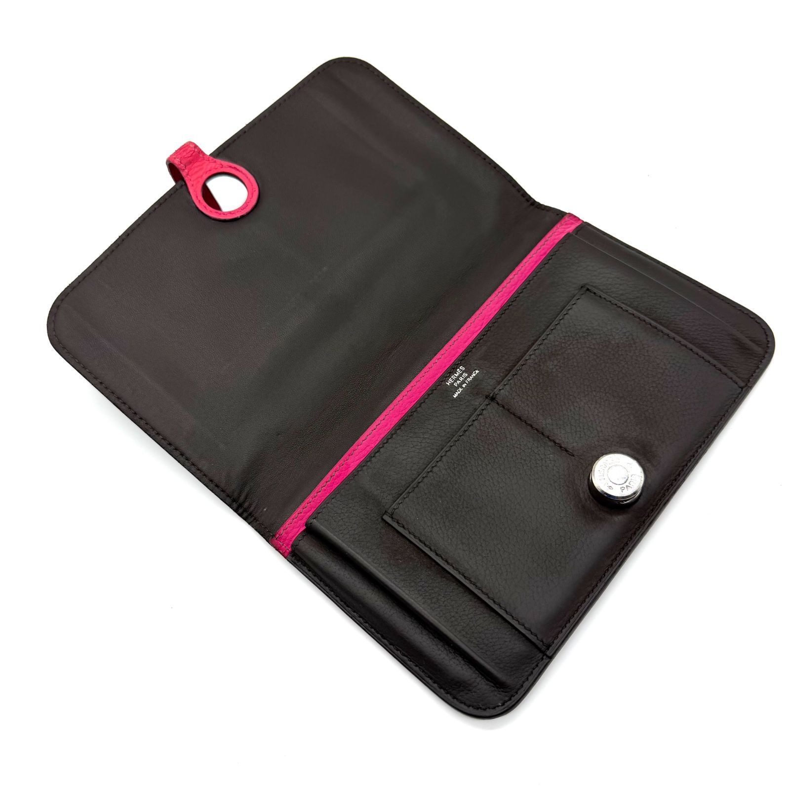 エルメス ドゴンデュオ バイカラー HERMES 二つ折り財布 ダーク  