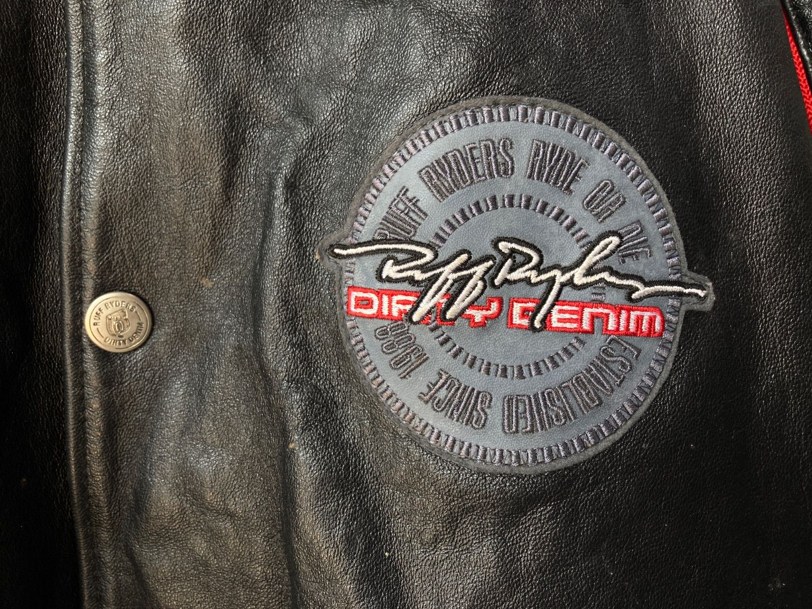 RUFF RYDERS ラフライダース レザーライダースジャケット DIRTY DENIM 