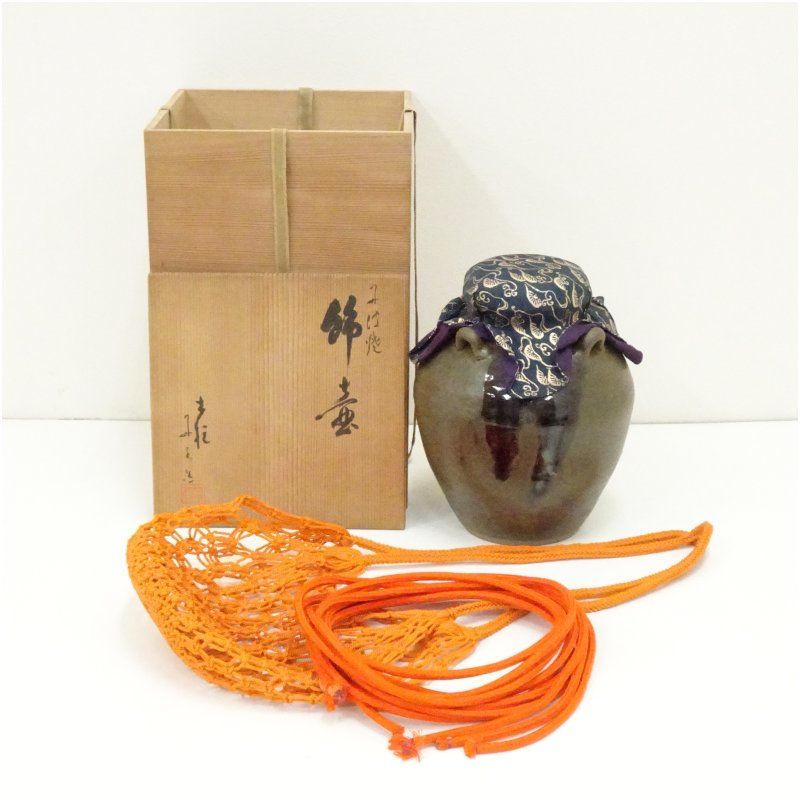 丹波焼 丹水窯造 飾壷 共箱 飾り壺 飾り壺 飾壺 おしゃれ インテリア 茶道 茶道具 レトロ オブジェ ディスプレイ 骨董