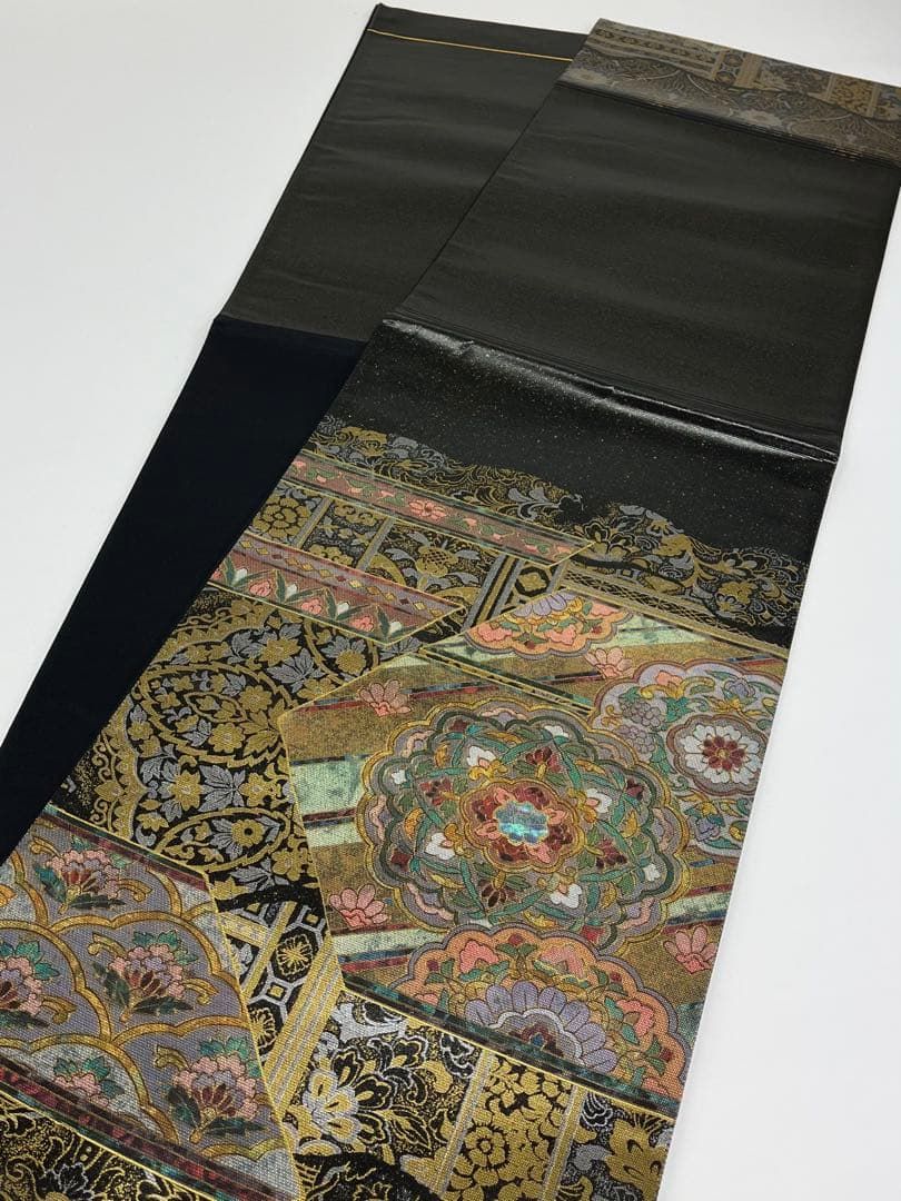 袋帯　螺鈿　刺繍　未仕立て 袋帯 新品 仕立て上がり 螺鈿作家 藤本隆士作 カラー 西陣 華翔苑謹製