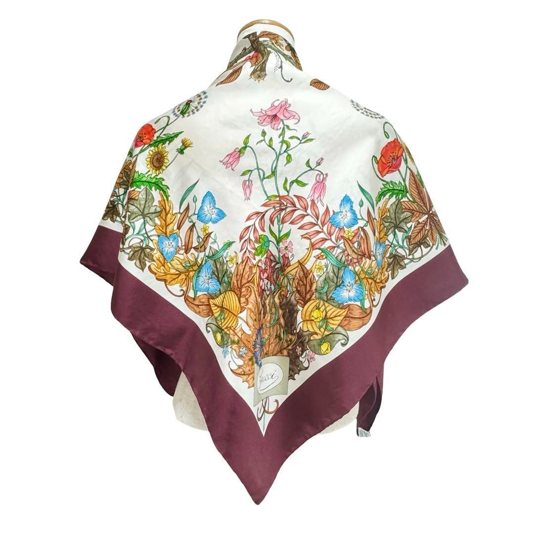 GUCCI オールド グッチ ヴィンテージ 大判 スカーフ ストール 花柄  