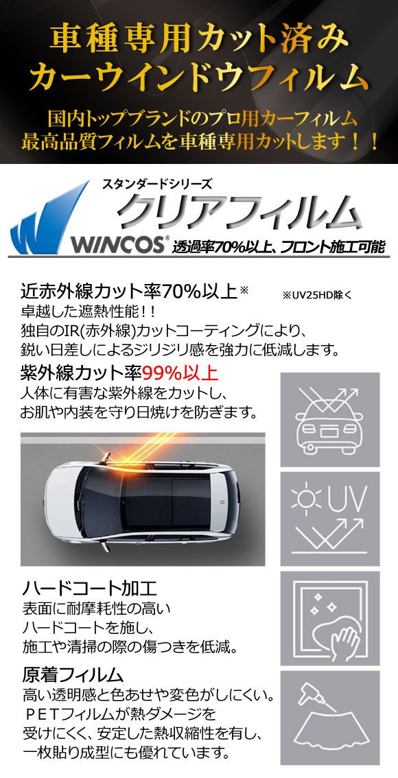 カーフィルム ジープ ラングラー JL36S 3ドア 2018年～ リアセット 1枚型 WINCOS クリア IR90HD AP-WFHD0361-RDR1