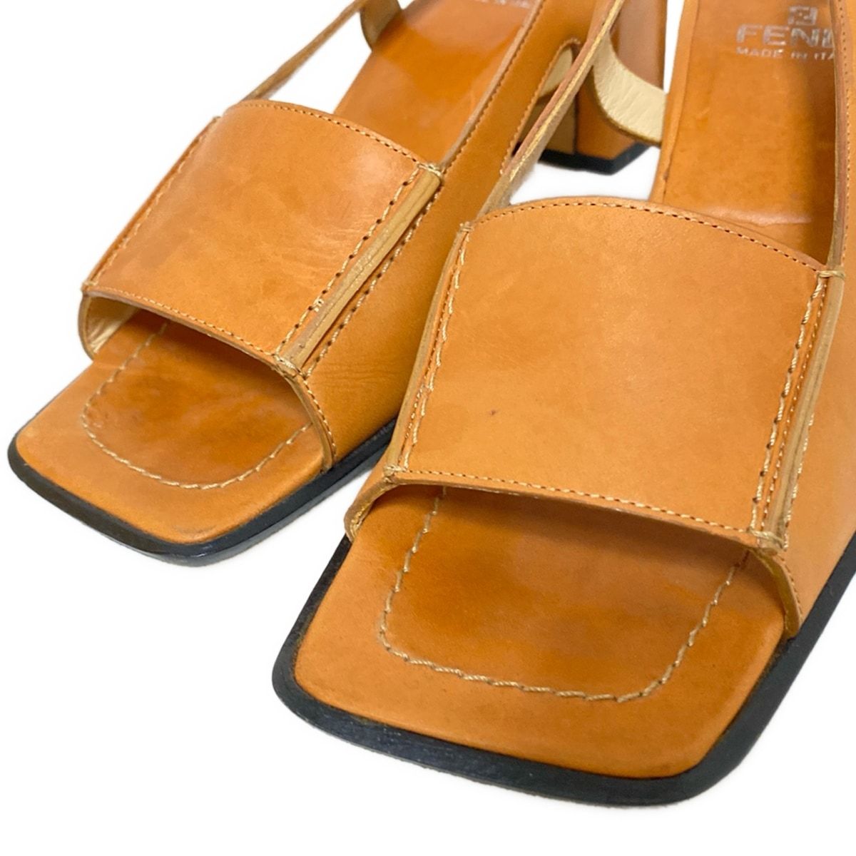FENDI(フェンディ) サンダル 34 1/2 レディース - ブラウン