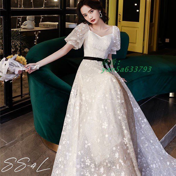 ドレス 大人 ピアノ 発表会 ロング丈 ぽっちゃり ステージドレス Aライン 袖付き ワンピース イブニングドレス 大きいサイズ ピアノ発表会 演奏会 yan5a633793