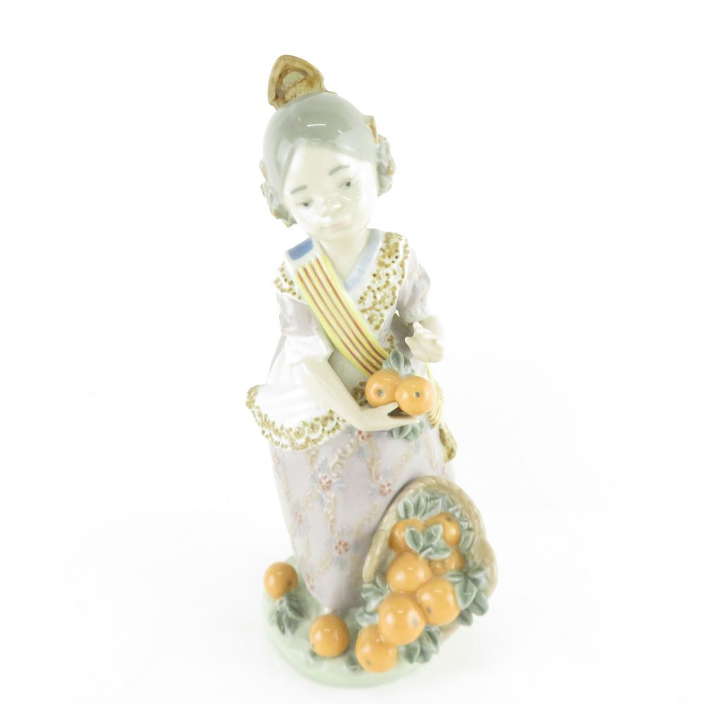 美品 LLADRO リヤドロ 1422 ミスバレンシア フィギュリン ガール 置物 陶器人形 西洋オブジェ 廃盤 SU6494S