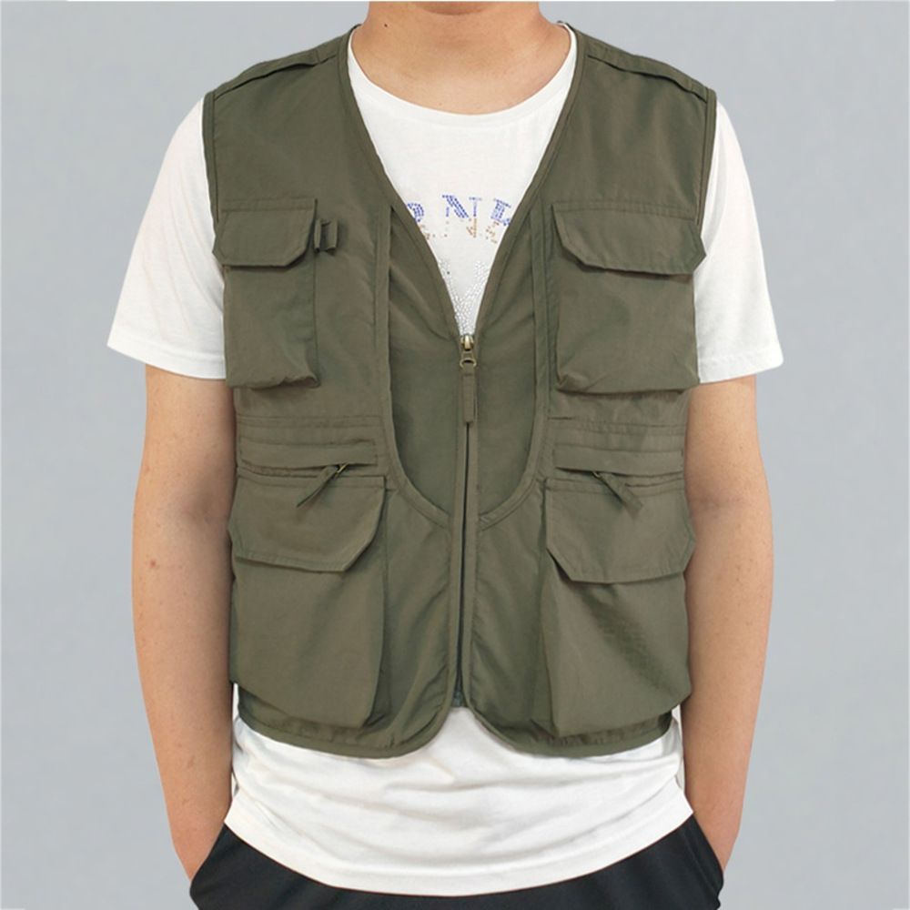 グリーン  XXLサイズ  ベストxxvest02 フィッシングベスト 登山 釣り ベスト 薄手 ジレ ジャケット 釣りベスト ワークベスト 作業着 ワーク服 作業服 チョッキ 羽織 羽織り ジップアップ ポケッ