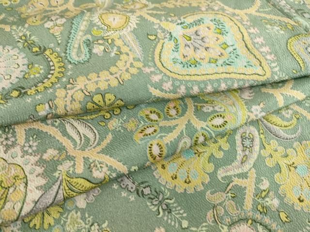 平和屋着物▽上質な小紋 単衣 枝花文 暈し染め 正絹 逸品 DAAQ3609az