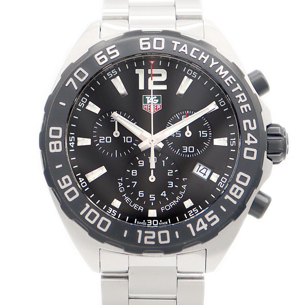 電池交換済 TAG Heuer タグホイヤー フォーミュラ1 クロノグラフ CAZ1110 BA0877 200m防水 スモールセコンド デイト 黒 ブラック SS ステンレス メンズ クォーツ フォーミュラー1【6ヶ月保証】【腕時計】【中古】 電池交換済 TAG Heuer タグホイヤー フォーミュラ1 クロノグラフ