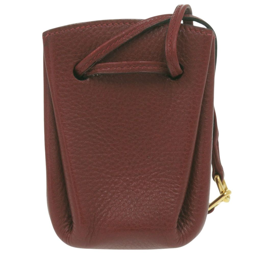 美品 エルメス ヴェスパ シェーブル ルージュアッシュ ゴールド金具  