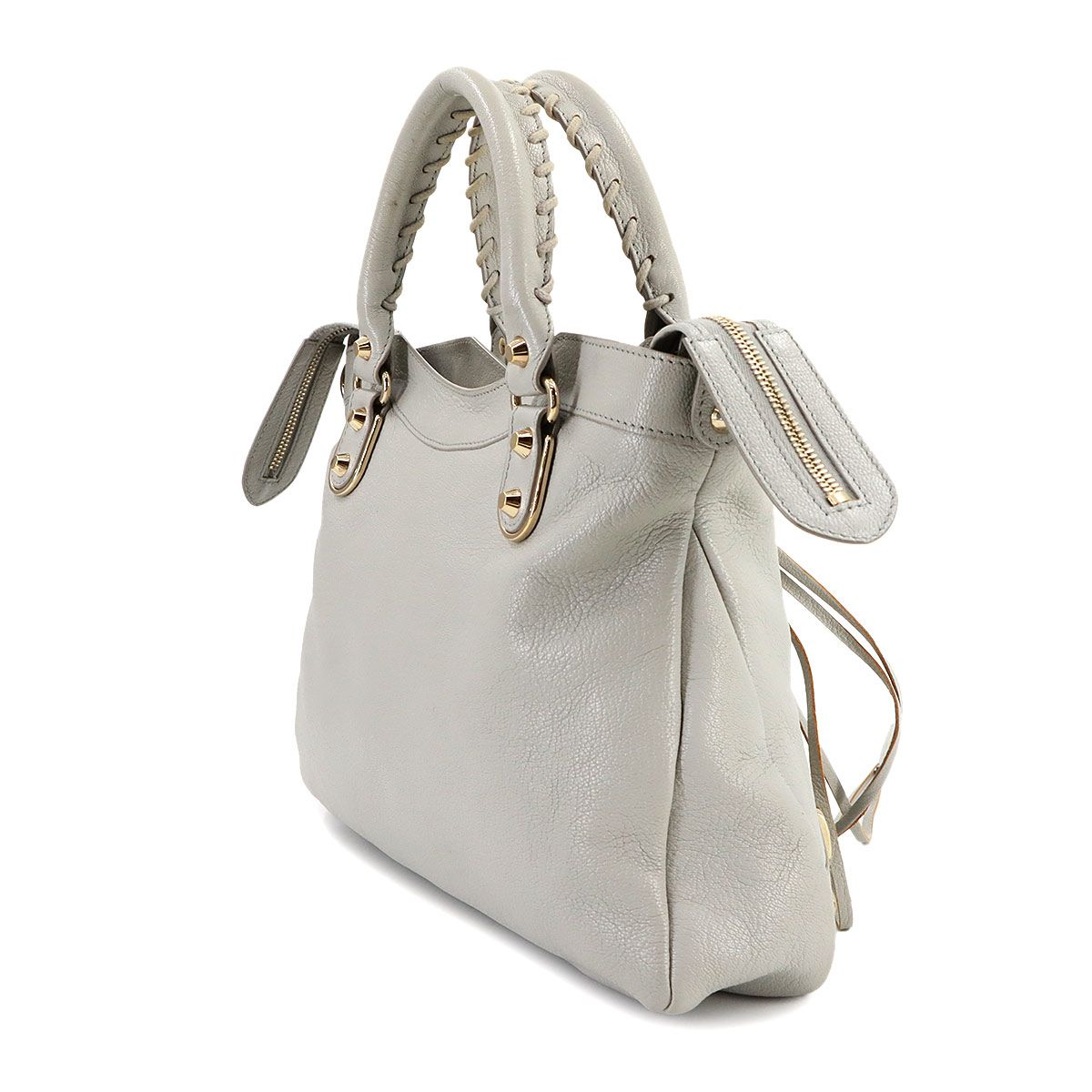 バレンシアガ ハンド、ショルダーバッグ 2way レザー ホワイト 楽天