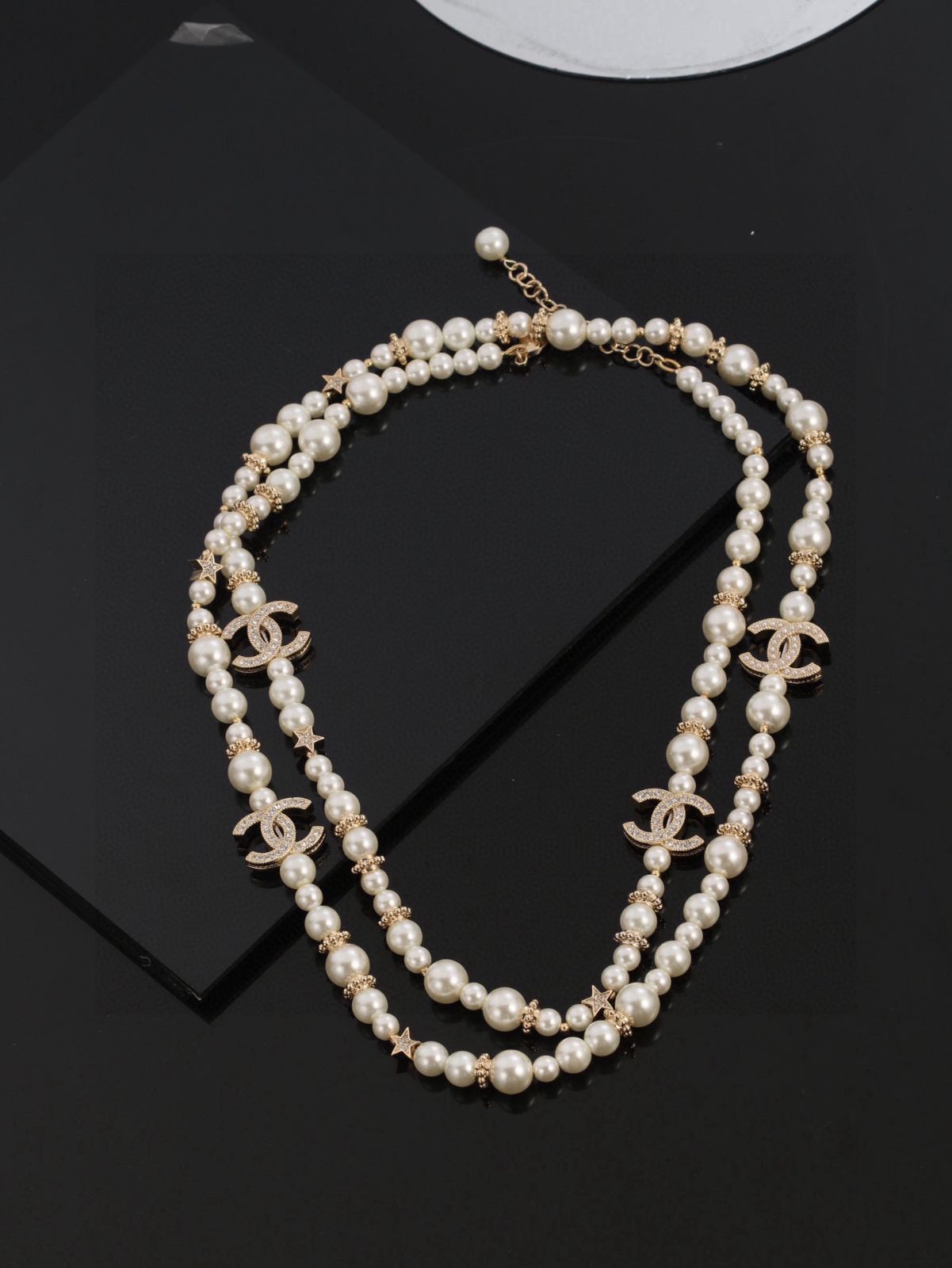 今日特価】Chanel シャネル ダブル C パールネックレス 最新