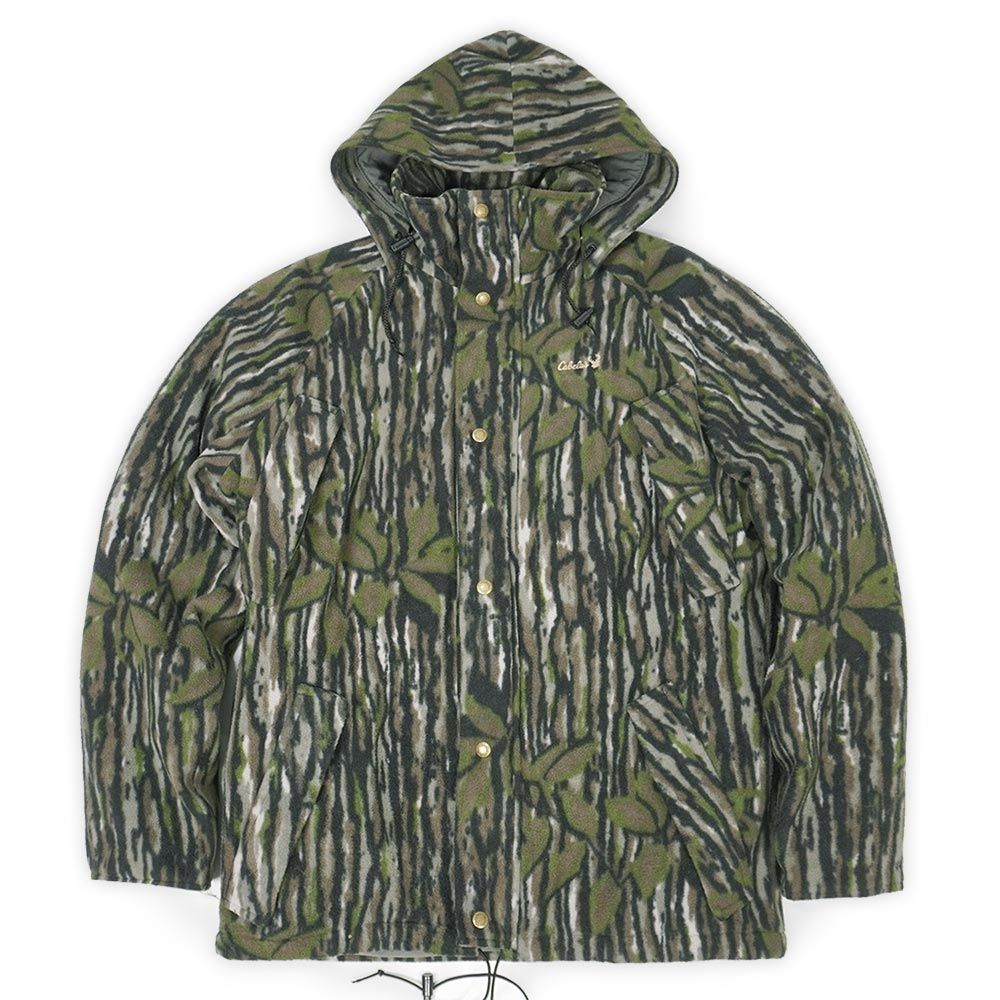 カベラス Cabela's 80s 80年代 フリースシェル マウンテンパーカー GORE-TEX ゴアテックス 中綿 迷彩 MADE IN USA アメリカ製 ヴィンテージ 古着 ジャケット リアルツリーカモ L【中古】