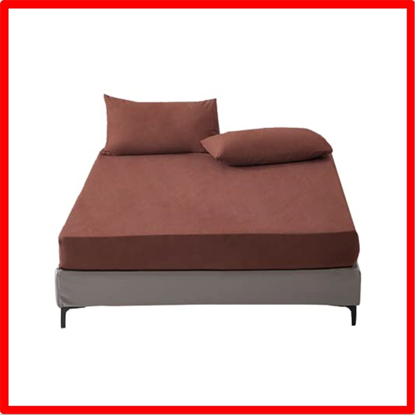 【匿名配送】 クイーン・160×200cm_ブラウン ボックスシーツ クイーン ベッドシーツ マットレスカバー 通気速乾 シワになりにくい マチ30cm 柔らか