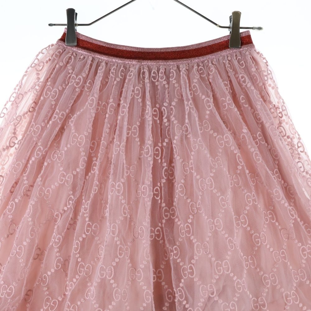【新品タグ付き】GUCCI グッチ スカート ピンク GUCCI (グッチ) GGエンブロイダリー チュール スカート ピンク 552450