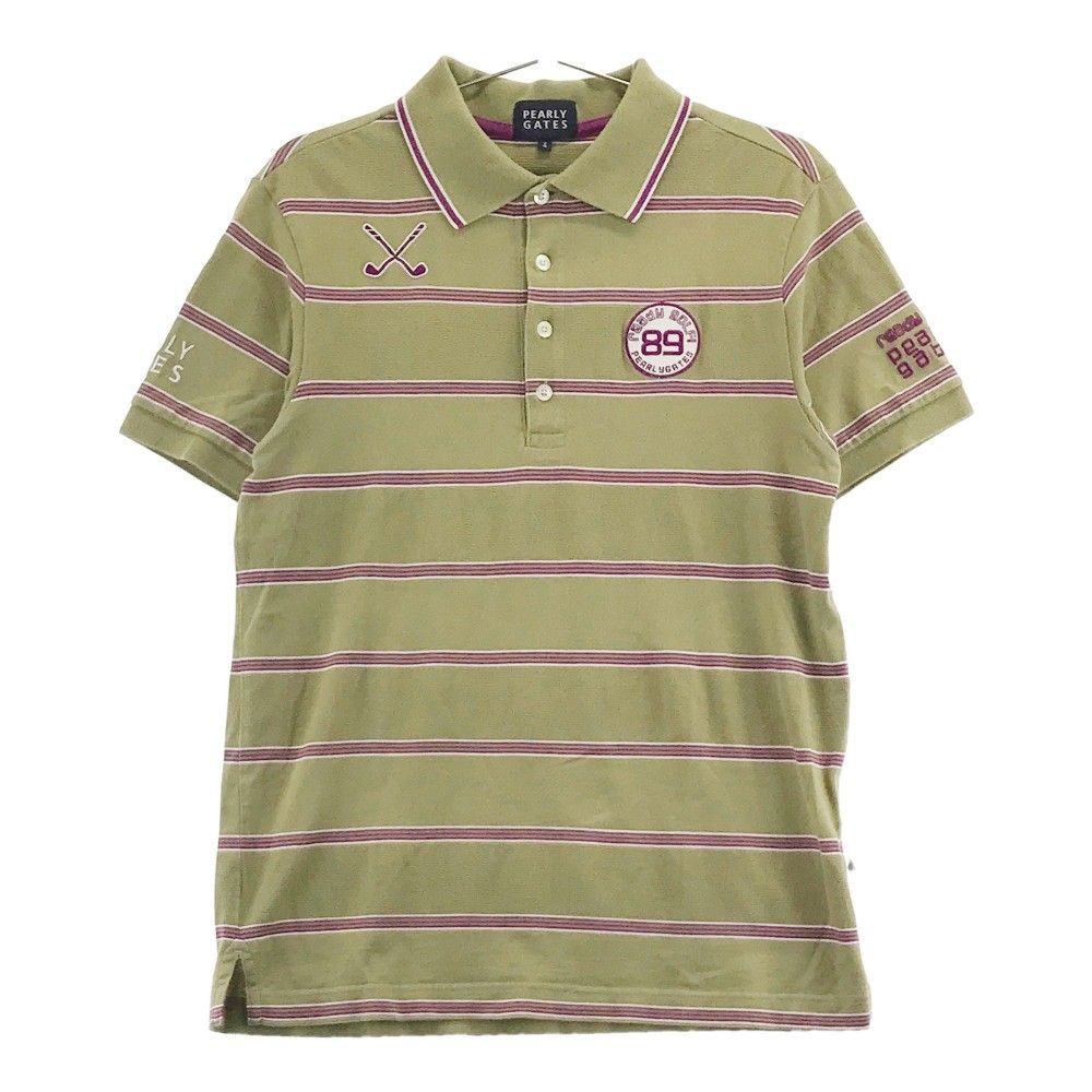 パーリーゲイツ メンズ ポロシャツ ゴルフウェア カーキ サイズ4 超美