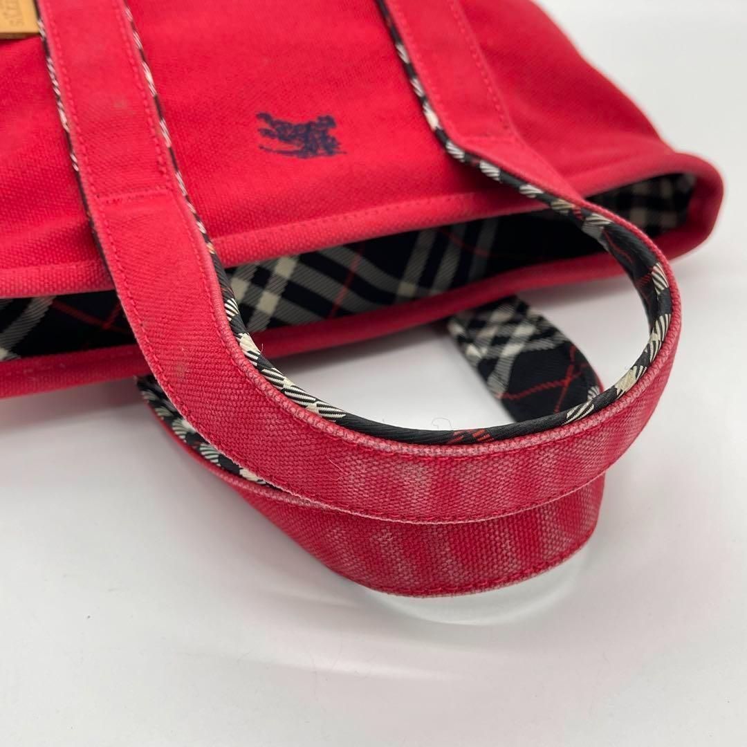 美品】BURBERRYBLUELABEL ミニトート ハンドバッグ レッド