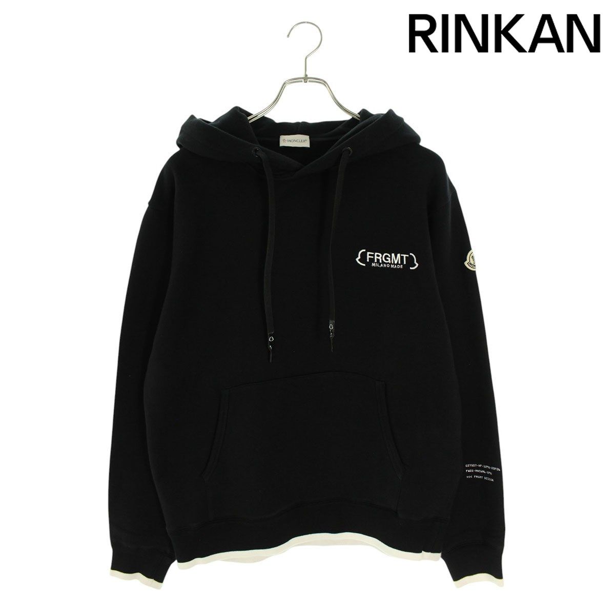 モンクレール ×フラグメントデザイン fragment design  FRGMT HOODIE ロゴ刺繍パーカー メンズ M