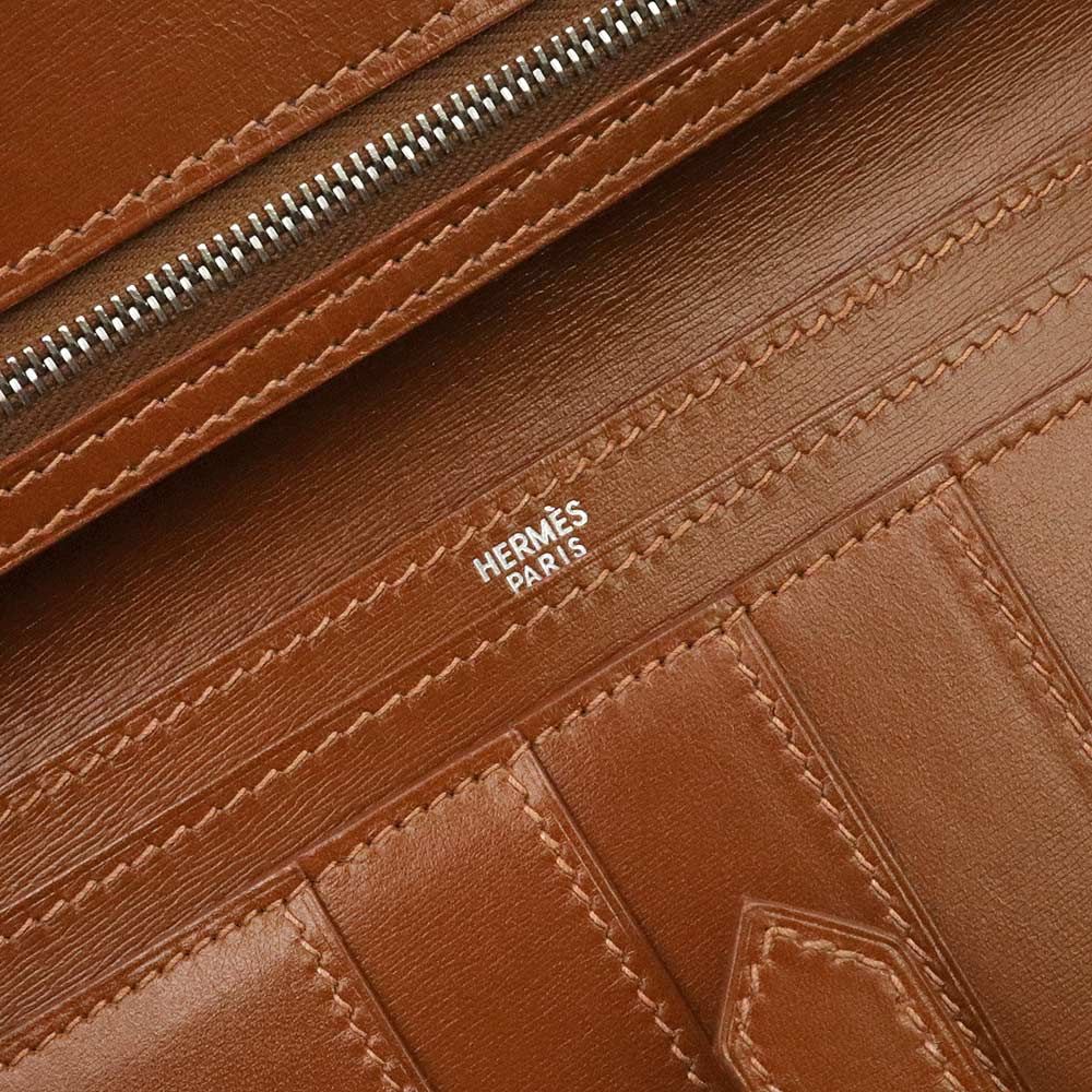 エルメス ベアン クラシック 二つ折り長財布 ボックスカーフ レザー  