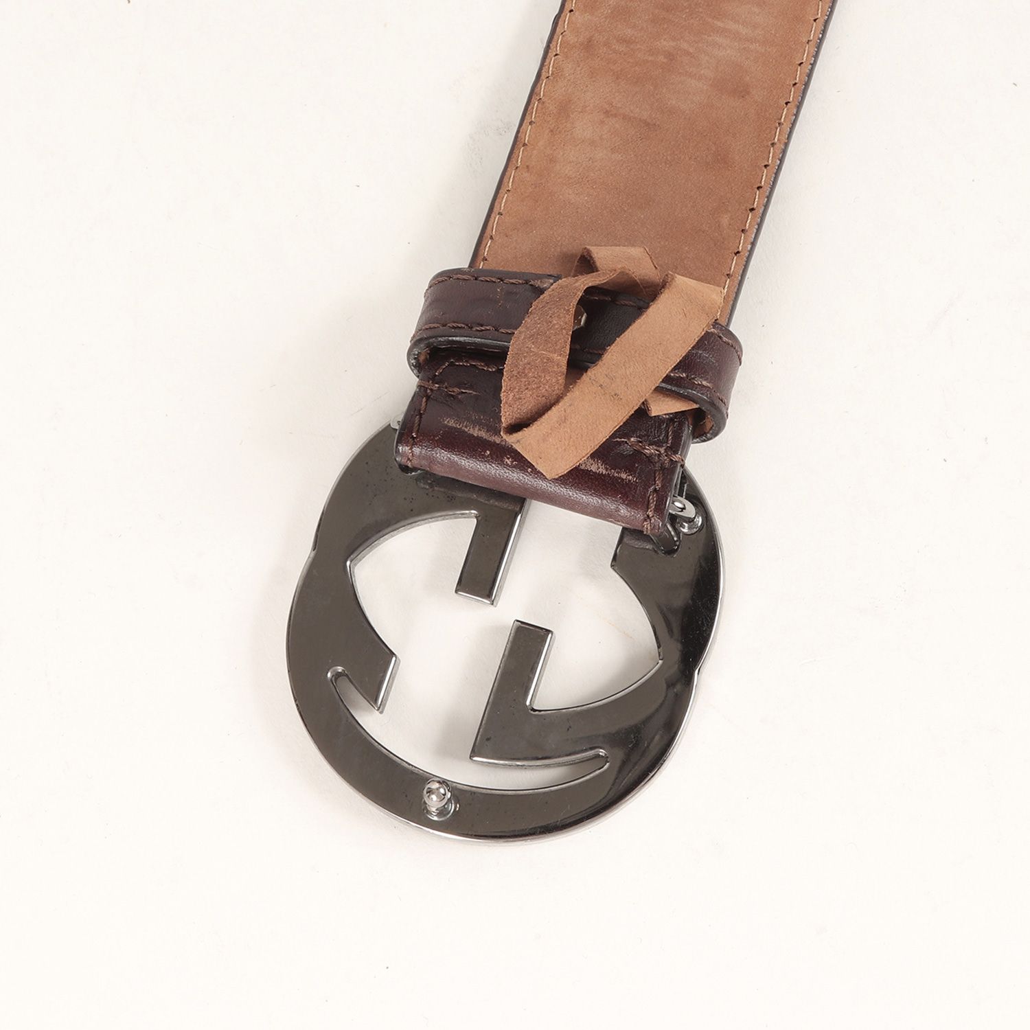 GUCCI ベルト インターロッキング GGシマ ブラウン レザー 【公式通販】