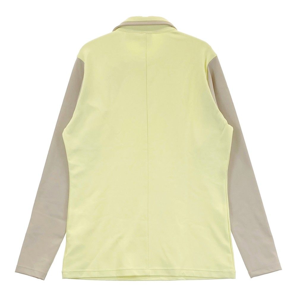 サイズ：L DESCENTE GOLF デサントゴルフ  バイカラー長袖ポロシャツ  イエロー系 [240101471610] ゴルフウェア レディース ストスト サイズ：L DESCENTE GOLF デサントゴルフ バイカラー長袖