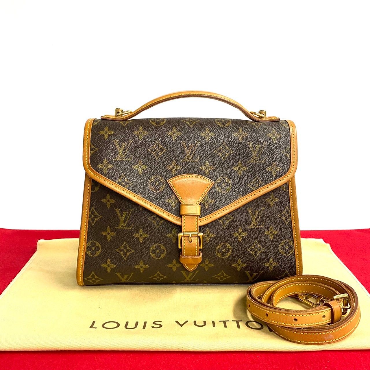 極 美品 LOUIS VUITTON ルイヴィトン ベルエア モノグラム レザー 本革 